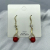Elegance Retro Hong Kong Style Red Frosted Pearl Earrings Women's Korean Autumn and Winter New Studs Face Slimming New Year Earrings