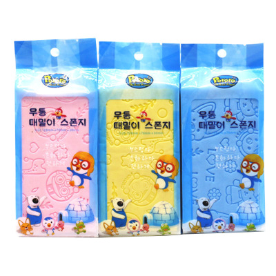 Pororo Bath Sponge 3D Cartoon Children Back Rubbing Bath Towel Baby Bath Shower Fantastic Exfoliating Accessories