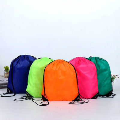 Factory Wholesale Student Backpack Drawstring Drawstring Pocket Custom Color Printing Advertising Logo Clothing Storage Polyester Pouch Custom