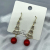 Korean Style New Fan-Shaped Pearl Earrings Elegant Long Trending Unique Socialite Earrings Micro Inlaid Zircon New Year Earrings