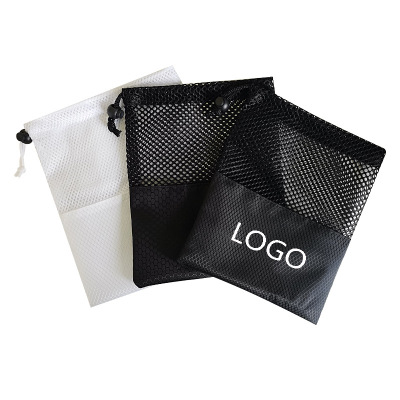 Customized Mesh Buggy Bag Polyester Packing Mesh Bag Stitching Drawstring Bag Drawstring Sports Mesh Bag Printable Logo