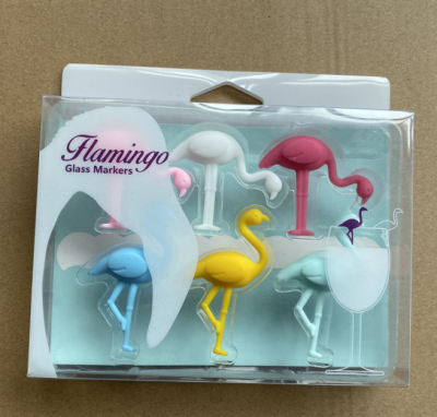 Flamingo Wine Glass Mark 6 Pack