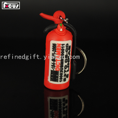 Fire Extinguisher Cute Cartoon PVC Keychain Car Pendant Handbag Pendant Silicone Doll Key Ring Key Ring