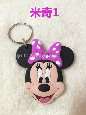 Mickey Mouse PVC Keychain Doll Keychain Cartoon Animal Style Hot Key Chain Promotion Keychain