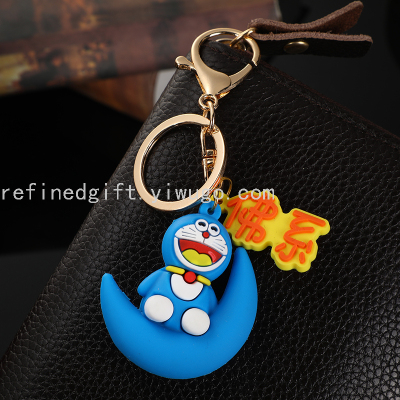 Doraemon PVC Keychain Car Pendant Handbag Pendant Silicone Doll Key Ring Key Ring