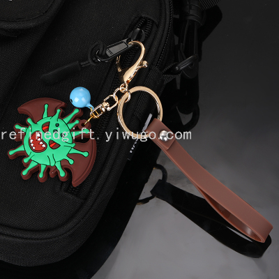 Cartoon Pattern Keychain Colorful Red Jewelry Hang Decorations Student Bag Decorative Pendant PVC Keychain Pendant