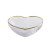 INS Modern Simple Love Hammered Pattern Golden Trim Crystal Glass Bowl Heart Shaped Cup Fruit Salad Bowl Dessert Bowl