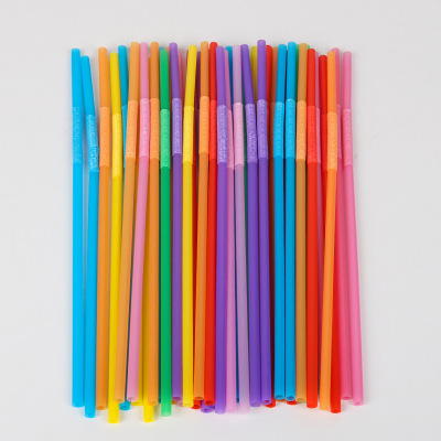 100 PCs Straw Disposable Juice Drink Elbow Modeling Plastic Handmade Creative Color Art Elbow Straw