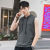 Men's Vest Cotton T-shirt Fitness Sports Summer New Hooded Sleeveless Clothing T-shirt Men's Embroidered Bottoming Shirt