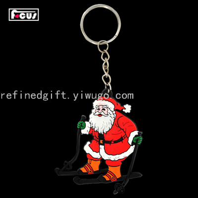 PVC Key Chain Customization Christmas Soft Plastic 3D Keychain Pendant Customized Single-Sided Cartoon Creative Pendant