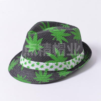 Summer Straw Hat Men's Hawaii Vacation Style Parent-Child Hat Beach Trip Sun Hat Fedora Hat Women's Breathable Cool Hat