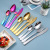 Amazon Hot Sale 1010 Gold Titanium-Plated Stainless Steel Gift Box Wedding 24-Piece Set Western Tableware Knife, Fork and Spoon Suit