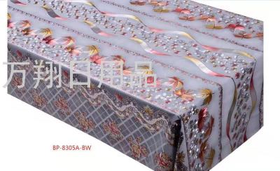New PVC Embossed Flower Tablecloth Waterproof Oil-Proof Cold-Proof Rectangular Tablecloth