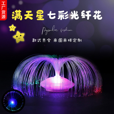 New LED Optical Fiber Outdoor Indoor Starry Sky Colorful Flash Optic Fiber Flower Automatic Color Changing Glowing Decorative Lights