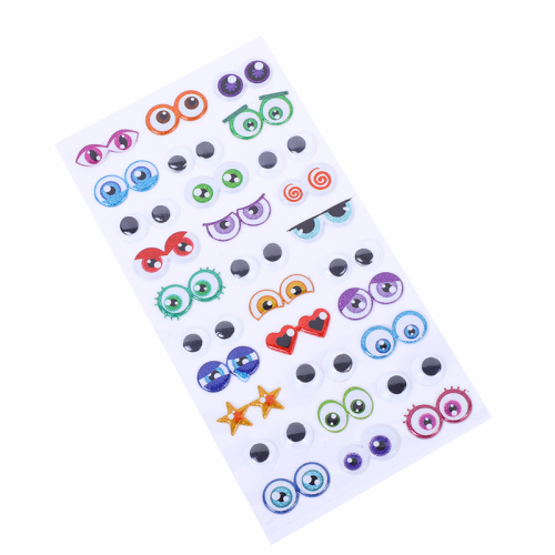 Adhesive Plastic Moving Eyes Wholesale with Adhesive Tape Children DIY Eyeglasses Fittings Creative Plastic Moving Eyes Adhesive