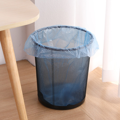 Metal Mesh round Trash Can Wrought Iron Dust Basket Kitchen Storage Bucket Creative Home Office Coverless Trash Can Trash Can