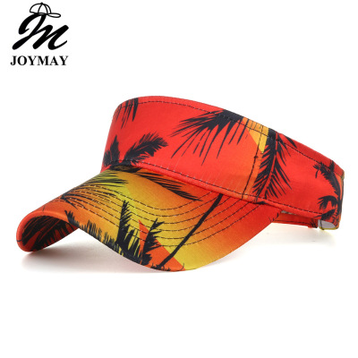 Spring and Summer New Vacation Style Printed Topless Hat Baseball Cap