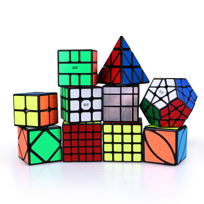 Qiyi 2345 Th Order Rubik's Cube Black Sticker Maple Leaf Pyramid Megaminx Oblique to Sq Twisted Shaped Hot Sale Rubik's Cube