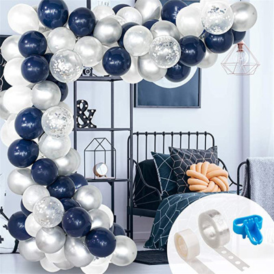 Night Blue Balloon Chain Opening Arch Theme Birthday Party Wedding Background Wall Scene Layout Decoration Cross-Border
