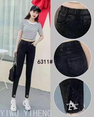 Ladies Hotsales jeans Washed Pants Black Leggings Foreign Trade Garment Factory Women's fashion legging