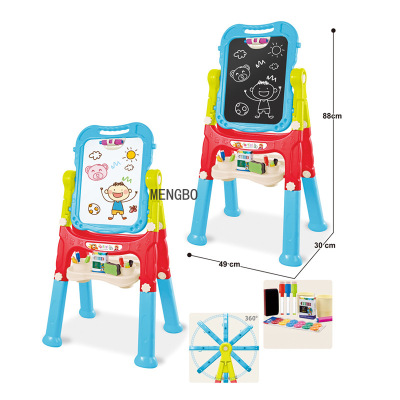 Children's Long-Legged Puzzle Double-Sided Magnetic Bracket Drawing Board Adjustable Graffiti Drawing and Writing Board Household Small Blackboard