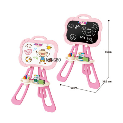 Cross-Border Children's Puzzle Black and White Double-Sided Magnetic Tripod Non-Tilting Graffiti Drawing Writing Board Easel