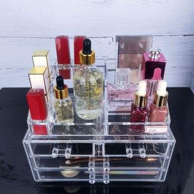 Creative Transparent Drawer Lipstick Cosmetics Storage Box Dresser Multi-Purpose Combination Desktop Storage Box