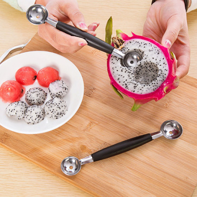 Double-Headed Stainless Steel Watermelon Ball Scoop Multifunctional Ice Cream Fruit Scoop Tools