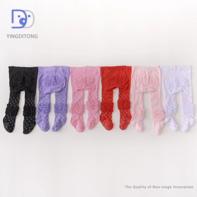Bubble P pants baby panty-hose spring and autumn thin girls tights lace leggings