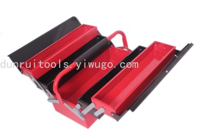Iron Toolbox Thick Iron Sheet Double-Layer Three-Layer Multi-Functional Hand Holding Foldable Electrician Repair 