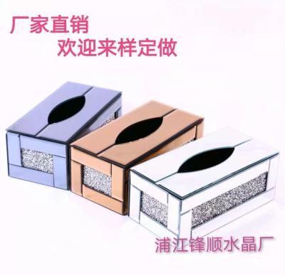 Tissue Box Facial Tissue Napkin Paper Box Crystal Glass Paper Extraction Box Hotel Office Home Napkin Box