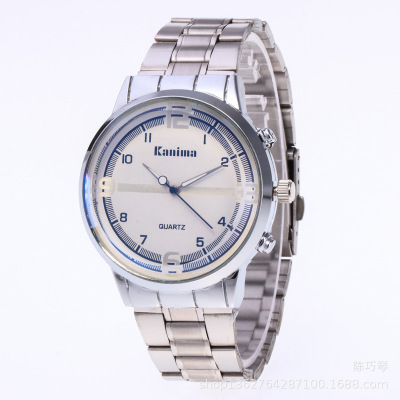 Foreign Trade Selected Men's Steel Belt Quartz Watch Student Watch Business Gift Watch Simple Fashion Sport Watch