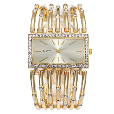 Hot Selling Fashion Large Dial Diamond Bracelet Watch Watch Hollow Square Classic Decoration Wild Quartz Decorative Clock