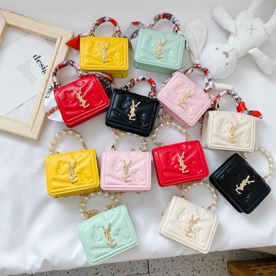 Korean Style 2021 New Children's Bags Messenger Bag Women's Bag Mini Bag Cute Princess Bag Pearl Pouch Handbag H