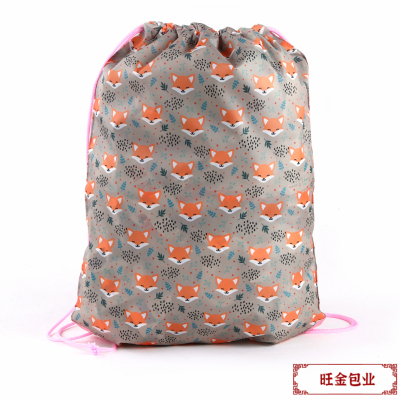 Cute Cute Animal Pattern Decoration Drawstring Bag Drawstring Backpack Sports Outdoor Drawstring Simple Buggy Bag