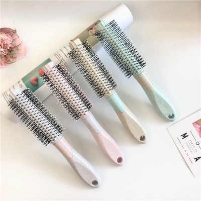 Factory Wholesale New Wheat Straw Wheat Fragrance Hair Curling Comb Anti-Static round Brush Hot Selling Product Hairdressing Comb