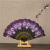 Foreign Trade Wholesale Black Stick Large Flower Fan Chinese Style Gold Powder Folding Gilding Multi-Color Spanish Printing Fan