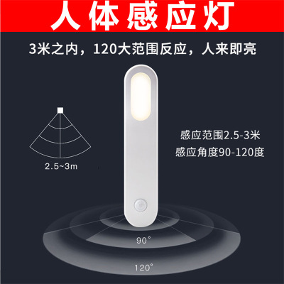 Smart Infrared Sensor Lamp Led Small Night Lamp Magnetic Cabinet Wardrobe Corridor Wireless Night Light USB Charging Creative Gift