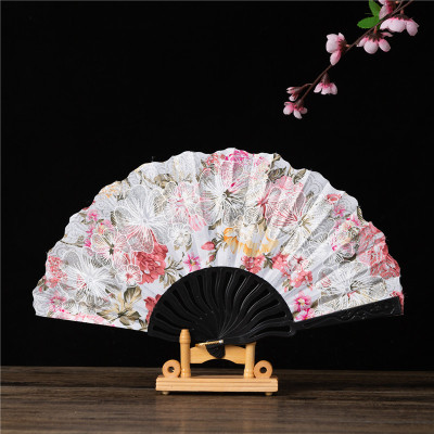 Chinese Style Keel Fan Gilding Pink Dance Fan Wedding Fan Spanish Fan Female Fan Folding Fan Advertising Fan Wholesale