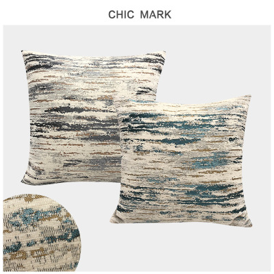 Cross-Border Hot Sale Home Nordic Texture Yarn-Dyed Abstract Jacquard Pillow Cover Living Room Bedroom Sofa Cushions without Core