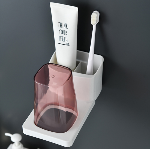 toilet simple mouthwash cup toothbrush holder combination wall-mounted toothbrush holder portable three-mouth toothbrush cup