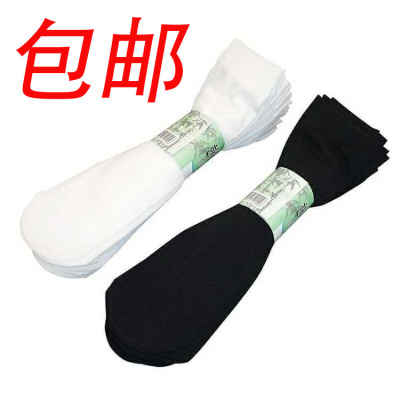 Free Shipping Men's Socks Spring and Summer Stockings Men's Summer Thin Mid-Calf Length Socks Solid Color Business Ice Silk Sweat Absorbing and Deodorant