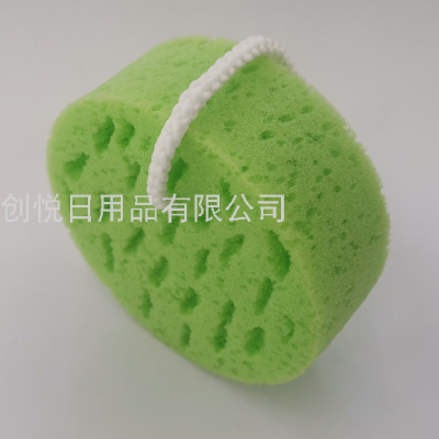 Hole Digging Monochrome round Strap Lanyard Simple Cleaning Sponge Multifunctional Washing Brush Foaming Bath Sponge