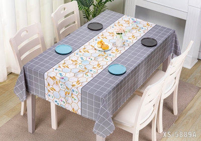 Nordic Tablecloth Fabric Waterproof Heat Proof and Oil-Proof Disposable Rectangular PVC Coffee Table Cloth Dining Table Cushion Desk Ins Student