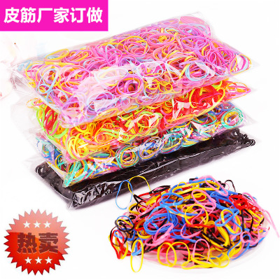 Manufacturer Customization Disposable Children's Colored Rubber Band Hair Band Student Hair Tie Small Rubber Band Hairband Jewelry