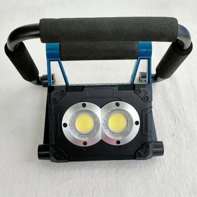 High-Power Solar Portable Flood Light USB Charging Red and Blue Flash Emergency Light Warning Light Rechargeable Light
