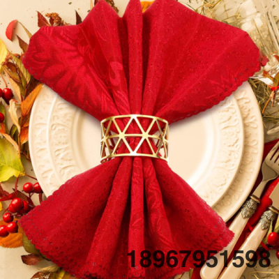 European Hollow Napkin Ring Hotel Table Setting Wedding Festival Catering Supplies Napkin Ring Factory Direct Sales