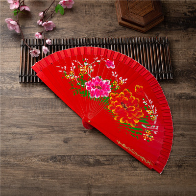 9-Inch Foreign Trade Easy Opening and Closing Printing Spanish Wooden Fan Dance Fan Catwalk Dance Female Fan Wooden Folding Fan