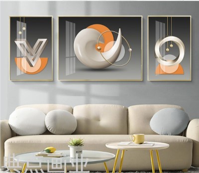 Modern Minimalist Geometric Painting, Abstract Picture Decorative Painting, Three-Piece Painting