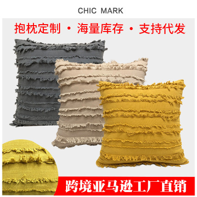 Nordic Instagram Style Tassel Pillow Amazon Hot Sale Living Room Sofa Cushion Soft Bag All-Match Pillow Wholesale Customization